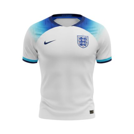 Camiseta retro de la primera equipación de Inglaterra 2022 — vista frontal en maniquí