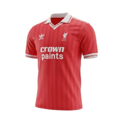 Camiseta retro Liverpool 1985/86 primera equipación — vista frontal en maniquí