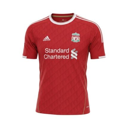 Camiseta retro Liverpool 2010/11 primera equipación — vista frontal en maniquí