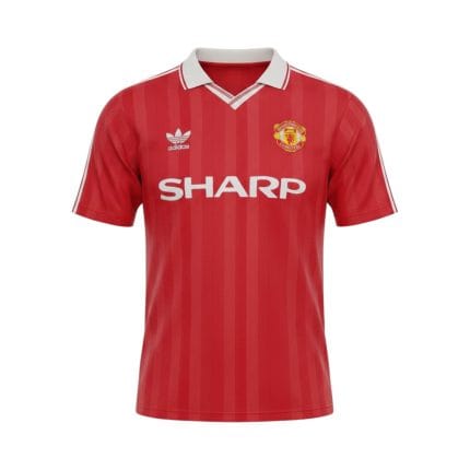 Camiseta retro Manchester United 1988/90 Primera Equipación — vista frontal en maniquí