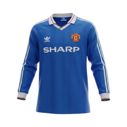 Camiseta retro Manchester United 1988/90 tercera equipación manga larga — vista frontal en maniquí