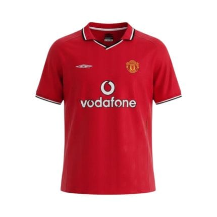 Camiseta retro Manchester United 2000/02 Primera Equipación — vista frontal en maniquí
