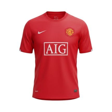 Camiseta retro Manchester United 2007/08 primera equipación Champions League final — vista frontal en maniquí
