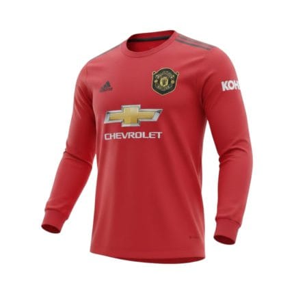 Camiseta retro Manchester United 2019/20 primera equipación manga larga — vista frontal en maniquí