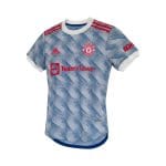 Camiseta de fútbol retro del Manchester United de la temporada 2021/22, segunda equipación. — vista frontal en maniquí