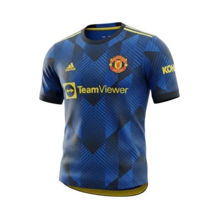 Camiseta retro Manchester United 2021/22 tercera equipación — vista frontal en maniquí