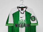 Camiseta retro de fútbol de Nigeria, primera equipación de la temporada 1996, con diseño de águila y franjas verdes y blancas. — foto 6