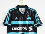 Camiseta retro Olympique de Marsella 1999/00 tercera equipación negra y celeste — foto 5