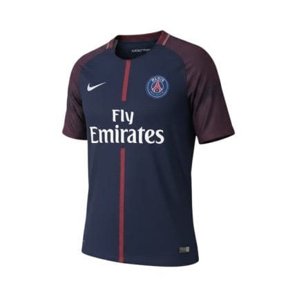 Camiseta retro PSG 2017/18 primera equipación azul marino — vista frontal en maniquí