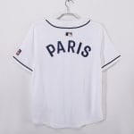 Camiseta estilo béisbol PSG 2025 blanca con ribetes negros. — foto 4