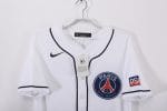Camiseta estilo béisbol PSG 2025 blanca con ribetes negros. — foto 7
