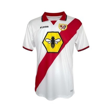 Camiseta retro Rayo Vallecano primera equipación 2001/02 — vista frontal en maniquí