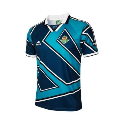 Camiseta retro Real Betis segunda equipación 1995-1997 — vista frontal en maniquí