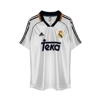 Camiseta retro Real Madrid 1998/00 Primera Equipación — vista frontal en maniquí