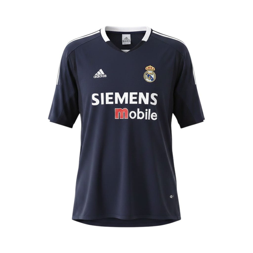 camiseta-retro-real-madrid-2004-05-segunda-equipacion-01 Camiseta retro Real Madrid 2004/05 segunda equipación — vista frontal en maniquí