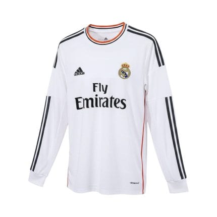 Camiseta retro Real Madrid 2013/14 primera equipación manga larga — vista frontal en maniquí
