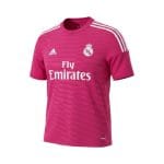 Camiseta Real Madrid 2014/15 Segunda Equipación rosa fucsia — vista frontal en maniquí