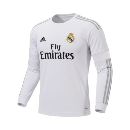 Camiseta retro Real Madrid 2015/16 Primera Equipación manga larga — vista frontal en maniquí
