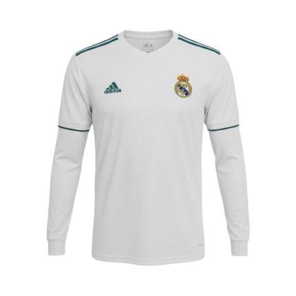 Camiseta retro Real Madrid 2017/18 Primera Equipación manga larga — vista frontal en maniquí