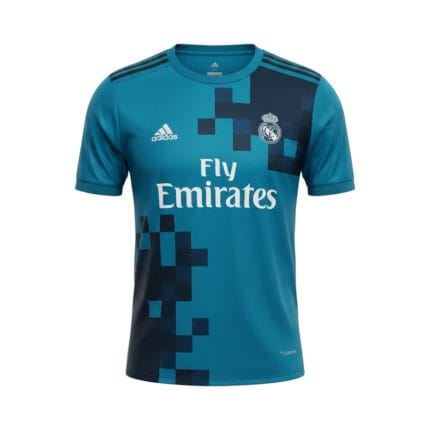 Camiseta retro Real Madrid 2017/18 tercera equipación — vista frontal en maniquí