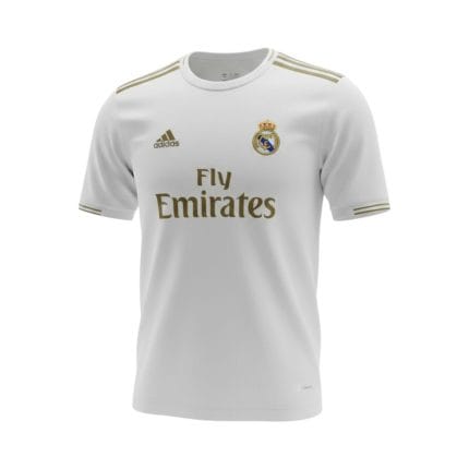 Camiseta retro Real Madrid 2019/20 Primera Equipación — vista frontal en maniquí
