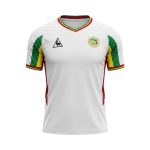 Camiseta retro Senegal 2002 segunda equipación blanca — vista frontal en maniquí