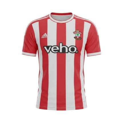 Camiseta retro Southampton 2015/16 primera equipación. — vista frontal en maniquí