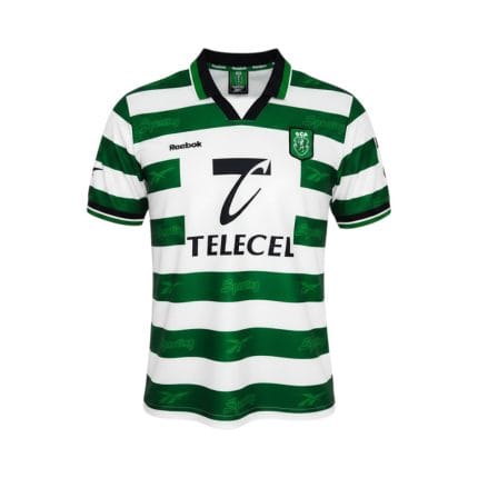 Camiseta retro Sporting de Portugal 1999/00 Primera Equipación — vista frontal en maniquí