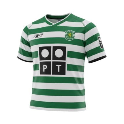 Camiseta retro Sporting de Portugal 2003/04 primera equipación — vista frontal en maniquí