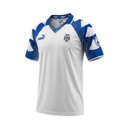 Camiseta retro CD Tenerife primera equipación 1997/98 — vista frontal en maniquí