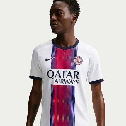 Camiseta de fútbol visitante del Paris Saint-Germain para la temporada 2026-2027. Segunda equipación oficial del PSG para adulto.