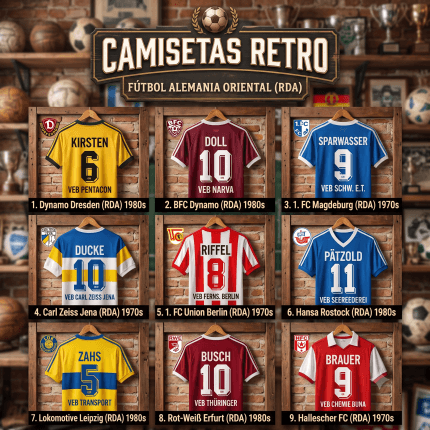 camisetas de futbol retro alemania oriental RDA