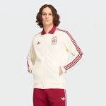 Chándal blanco de la selección de España con 2 estrellas para el Mundial 2026. Conjunto de chaqueta y pantalón oficiales.