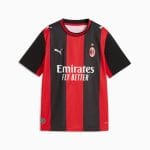 Primera equipación oficial para niño del AC Milan temporada 26/27. Conjunto de camiseta y pantalón de fútbol para los más pequeños.