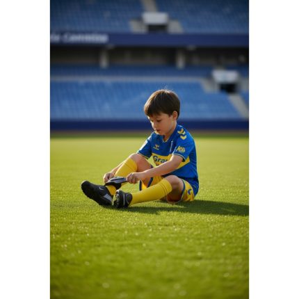 Segunda equipación infantil de la UD Las Palmas para la temporada 2026/2027. Camiseta de fútbol para niños.