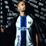 Camiseta de la primera equipación del CD Leganés para la temporada 2026/27 para adulto. Vista frontal con el escudo del club.