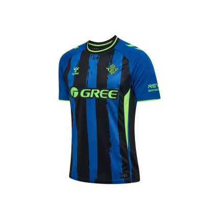 Vista frontal de la camiseta alternativa del Real Betis Balompié para la temporada 2026-2027. Tercera equipación oficial de adulto.