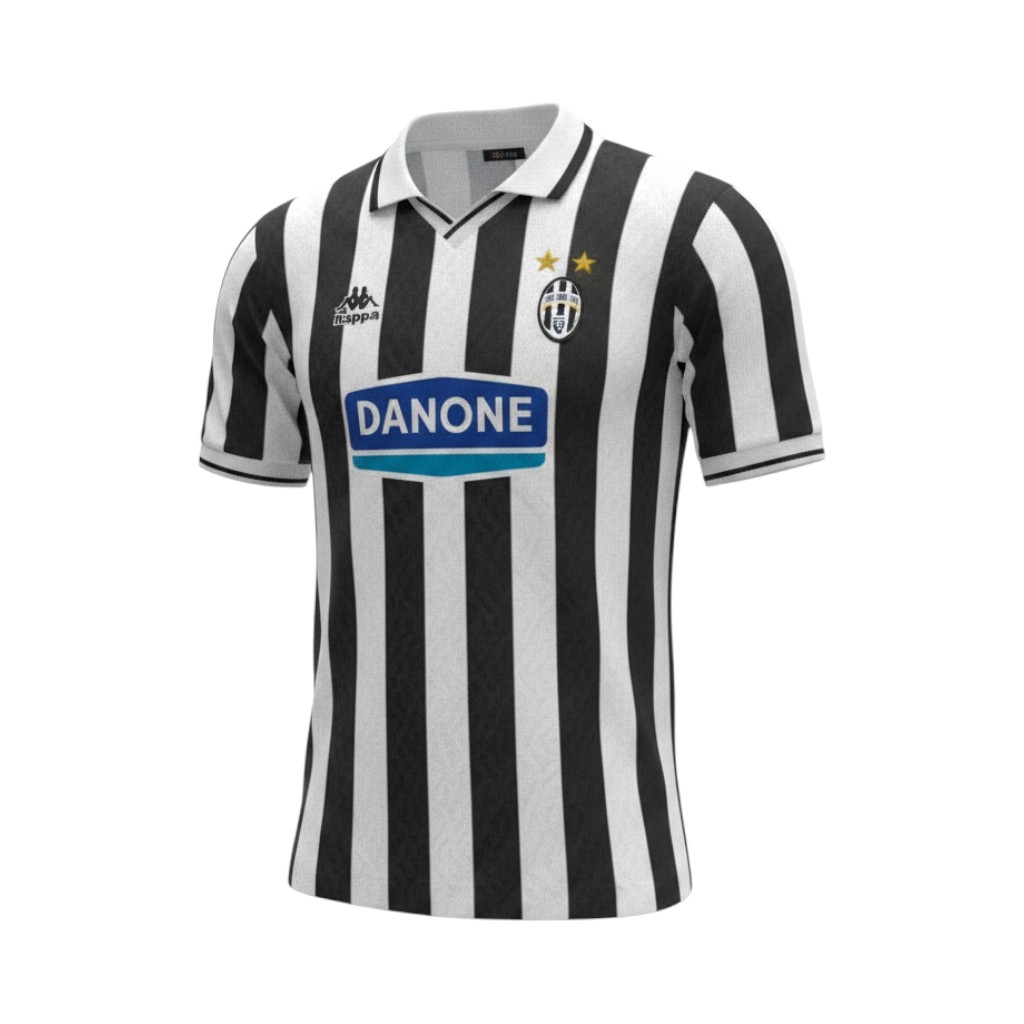 Camiseta retro Juventus 1994/95 primera equipación. vista frontal en maniquí Camiseta retro Juventus 1994/95 primera equipación. — vista frontal en maniquí
