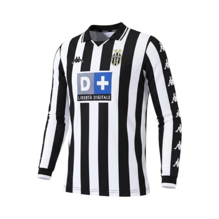 Camiseta retro Juventus 1999/00 primera equipación manga larga — vista frontal en maniquí