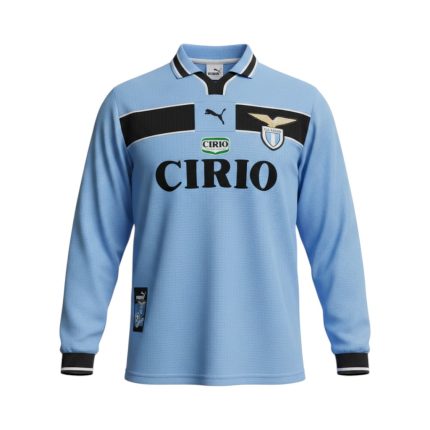 Camiseta retro Lazio 1998/99 primera equipación manga larga — vista frontal en maniquí