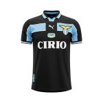 Camiseta retro Lazio 1998/99 segunda equipación negra y celeste — vista frontal en maniquí