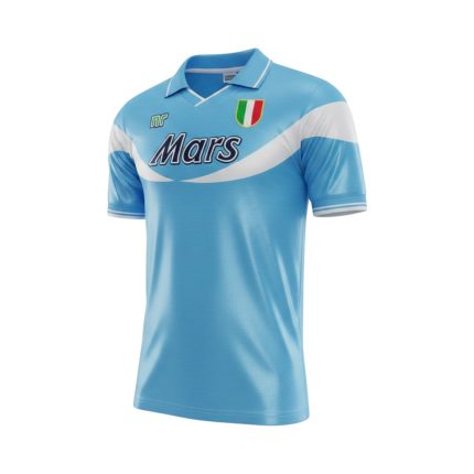 Camiseta retro Nápoles 1990/91 primera equipación — vista frontal en maniquí