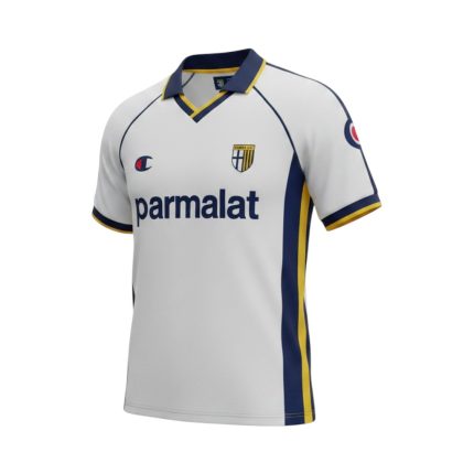 Camiseta retro Parma 2003/04 segunda equipación — vista frontal en maniquí