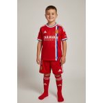 Segunda equipación del Real Zaragoza para niños temporada 26-27. Camiseta de fútbol oficial para los más pequeños aficionados.