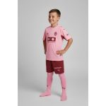 Tercera equipación oficial del Valencia CF para niños, temporada 2026/27. Camiseta y pantalón de fútbol infantil.