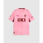 Tercera equipación oficial del Valencia CF para niños, temporada 2026/27. Camiseta y pantalón de fútbol infantil.