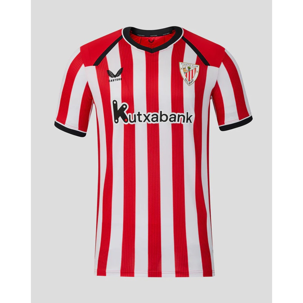 Camiseta Athletic Bilbao Versión Jugador 26/27 Camiseta de fútbol del Athletic Bilbao para adulto, primera equipación 26/27. Versión jugador oficial con escudo y detalles.