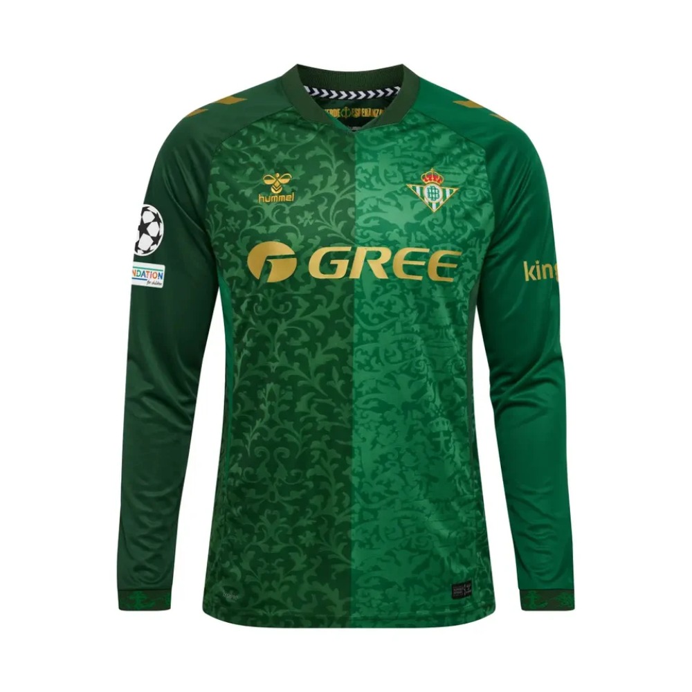 Camiseta Visitante Betis Manga Larga 26/27 Camiseta visitante manga larga del Betis 26/27. Segunda equipación oficial del Real Betis Balompié para adulto.