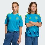 Equipación de portero para niño de la selección de España 2026. Uniforme oficial de guardameta en versión infantil.